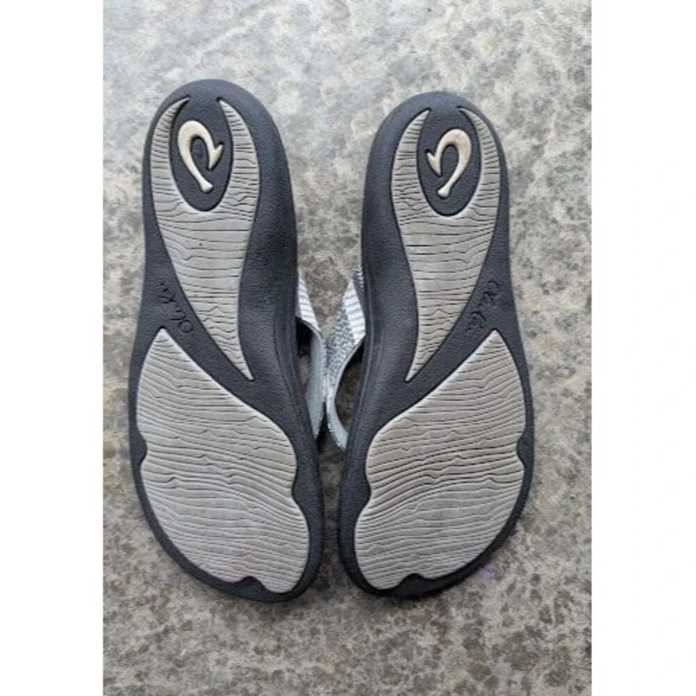 Olukai Sandals Womens 6 Kulapa Kai Thong Flip Flops Flats Slip On Comfort Gray